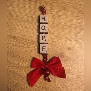 Scrabble tile Christmas ornament